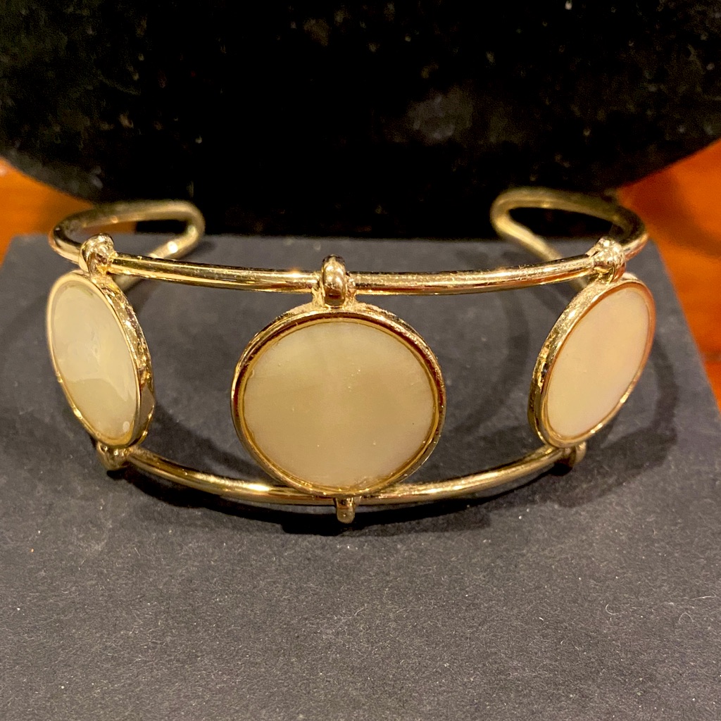 3/$10 Mother Of Pearl Cuff Bracelet Gold Tone.